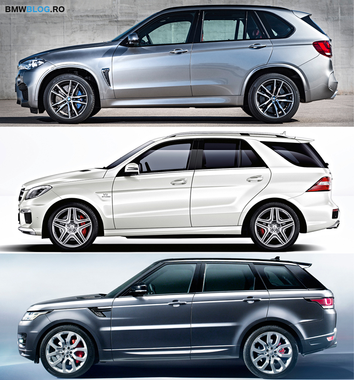 BMW X5 M vs ML 63 AMG vs Range Rover Sport - lateral