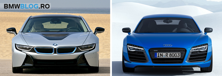 BMW i8 vs Audi R8_fata