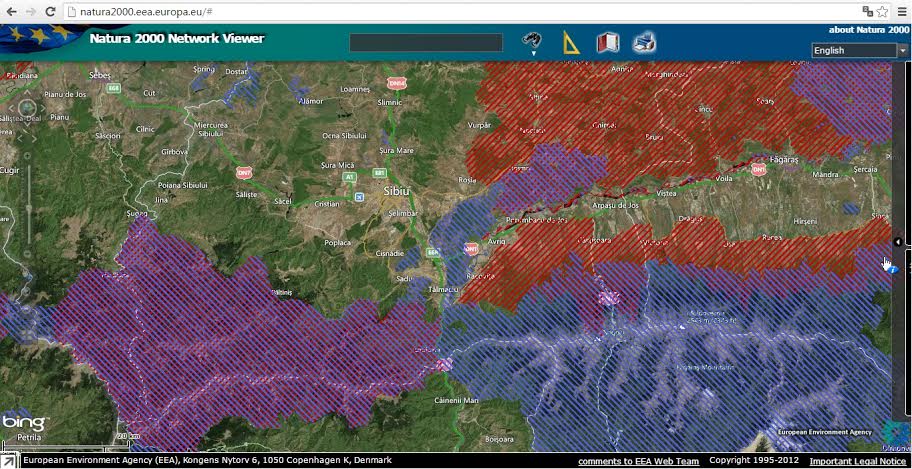 Harta Natura 2000 - Valea Oltului